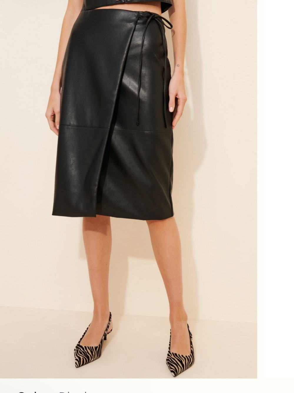 Maeve Vegan-Leather Wrap Skirt